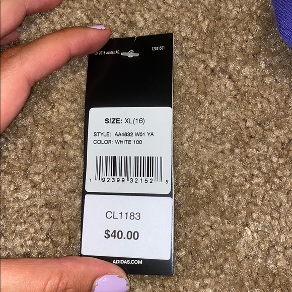 White Adidas Girls Sweatshirt - Picture 2 of 2